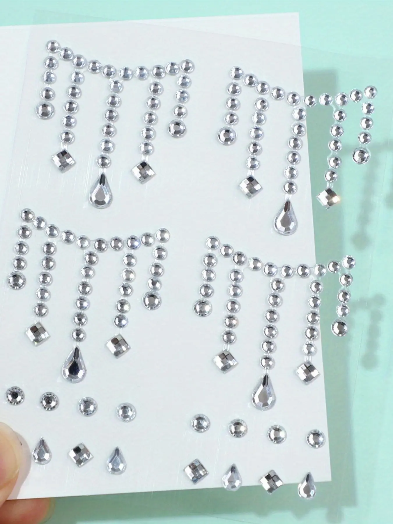 White Face Gems Self Adhesive Face Jewelry Stickers Hair Gems Makeup Stickers Face Eyes Nail Stickers Pearls Star Rhinestones Tattoos For Women Girls (5 Sheets) Concert Look
