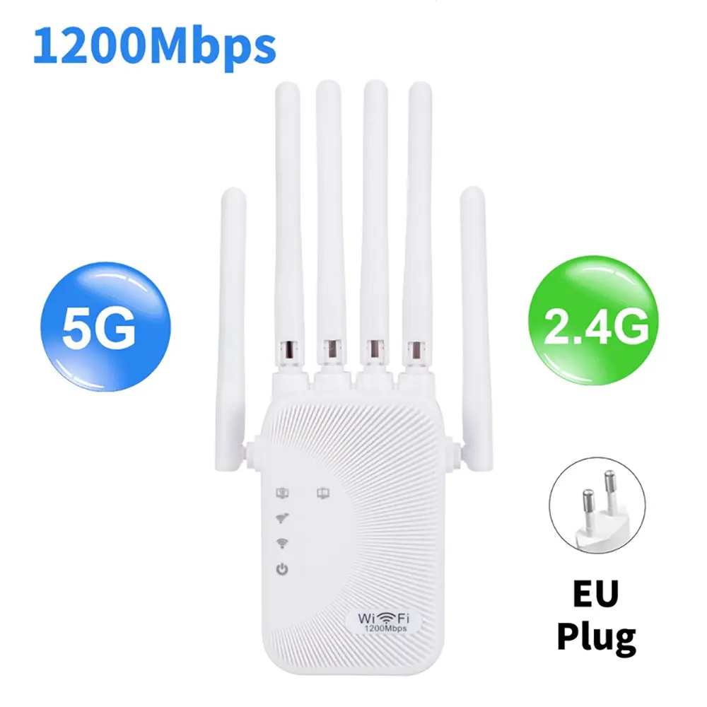 1200/300Mbps Wifi Repeater Amplifier 2.4G 5G Network Expander Range Extender WiFi Signal Booster Wireless Wi-Fi Portable LTE Mobile Hotspot Router
