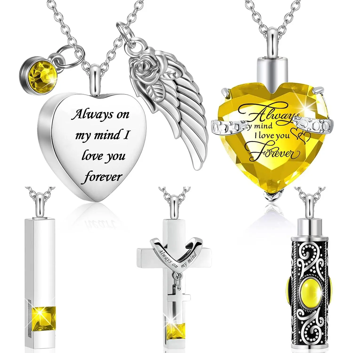 5 count Urn Necklaces for Ashes Cremation