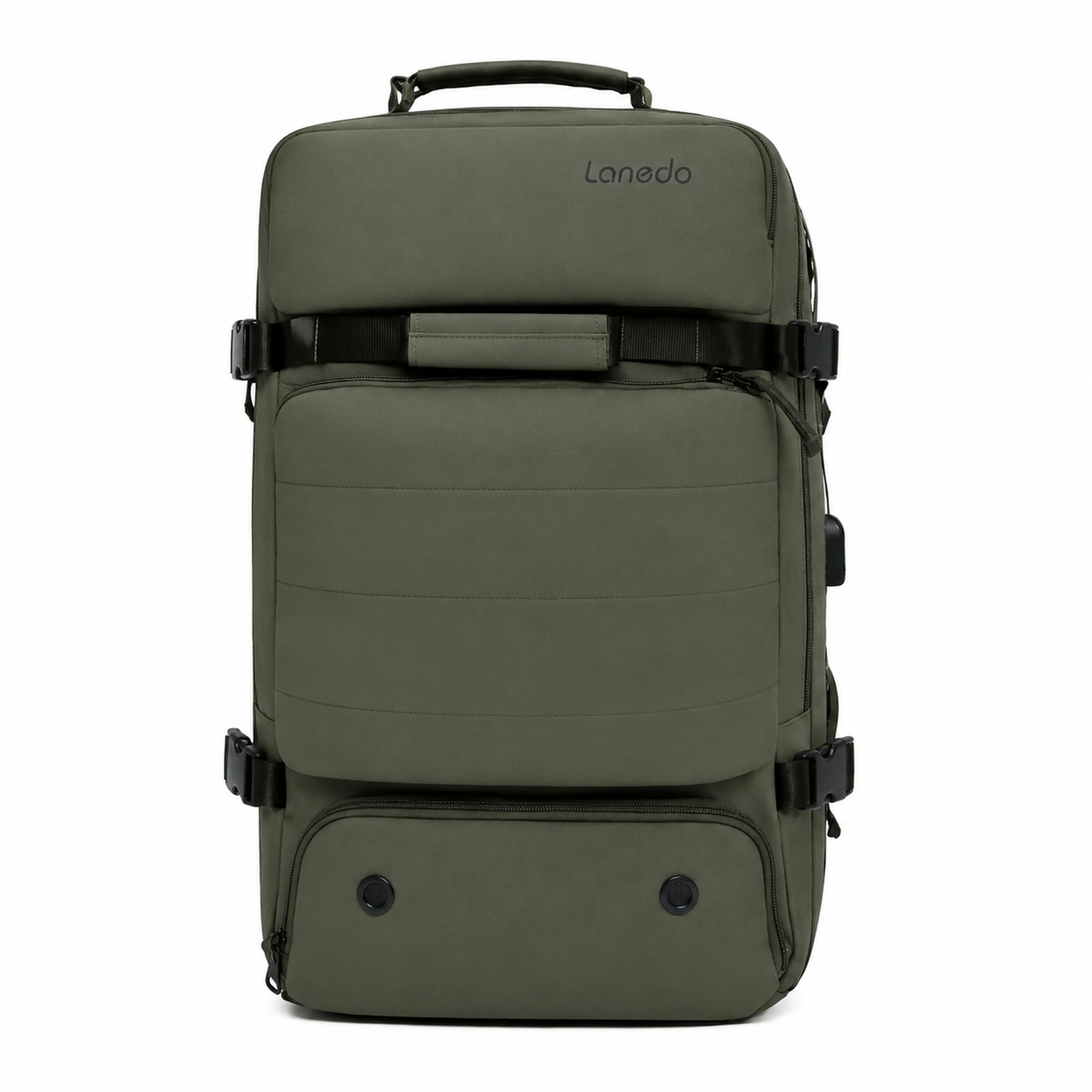 Expandable Large-Capacity Airline-Approved Carry-On Backpack with Laptop Slot, Wet Bag, USB Port, Heavy-Duty Rucksack for Business Travel, Back-to-School Users