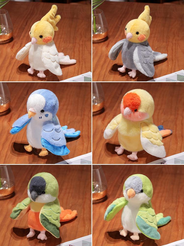 Bird Soft Stuffed Toys Doll Parrot Cosplay Plush Doll Educational Baby Toy Kawaii Cockatiel/Budgerigar/Monk Parakeet Hand Puppet