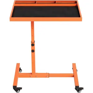 Heavy-Duty Mobile Rolling Workbench with Tool Tray, 220 LBS Load Capacity – Adjustable Height 38" to 45", Lockable Casters for Garage & Mechanic Repair Shops