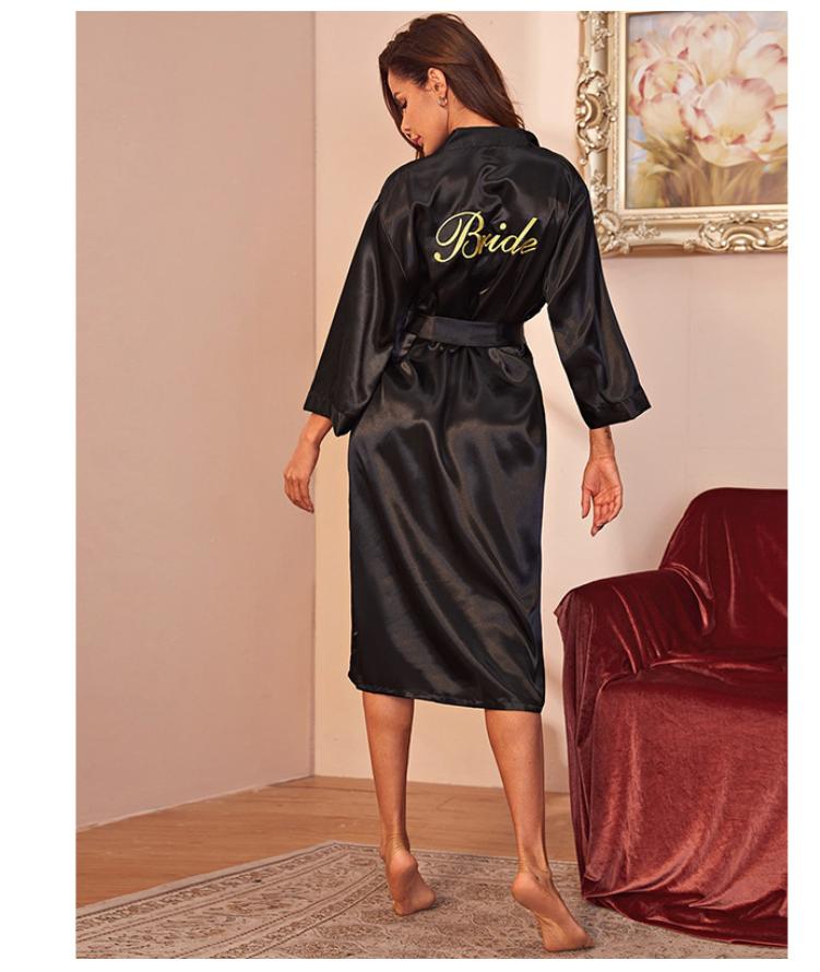 Women Kimono Bathrobe Gown Sexy Sleepwear Satin Home Clothing Intimate Lingerie Casual Bride Bridesmaid Wedding Gift Nightgown