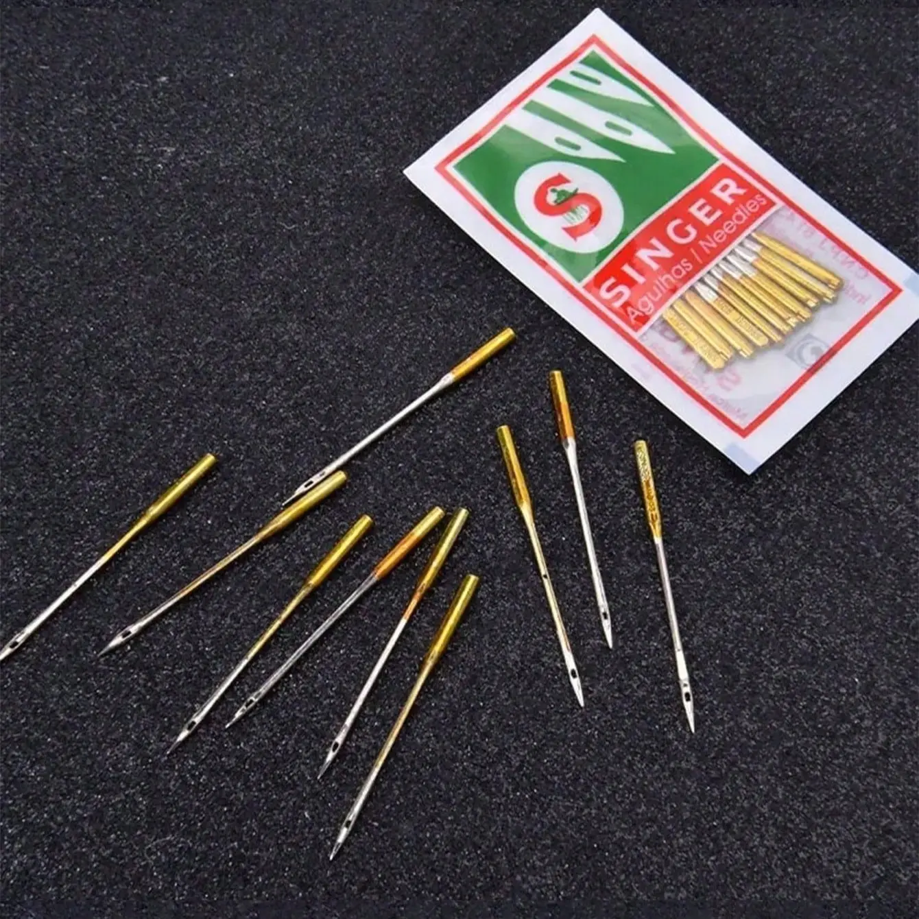 10/50 Pack Titanium Coated Sewing Machine Needles, Compatible with Singer Machines, Sewing Needles for Home Use, Sewing Supplies