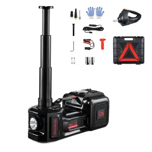 VEVOR Electric Car Jack, 5 Tons/11000 lbs, Electric Scissor Jack with Built-In Inflator, 12V Tire Change Replacement with Electric Impact Wrench LED Light, Portable Jack kit for Sedan, SUV, Truck