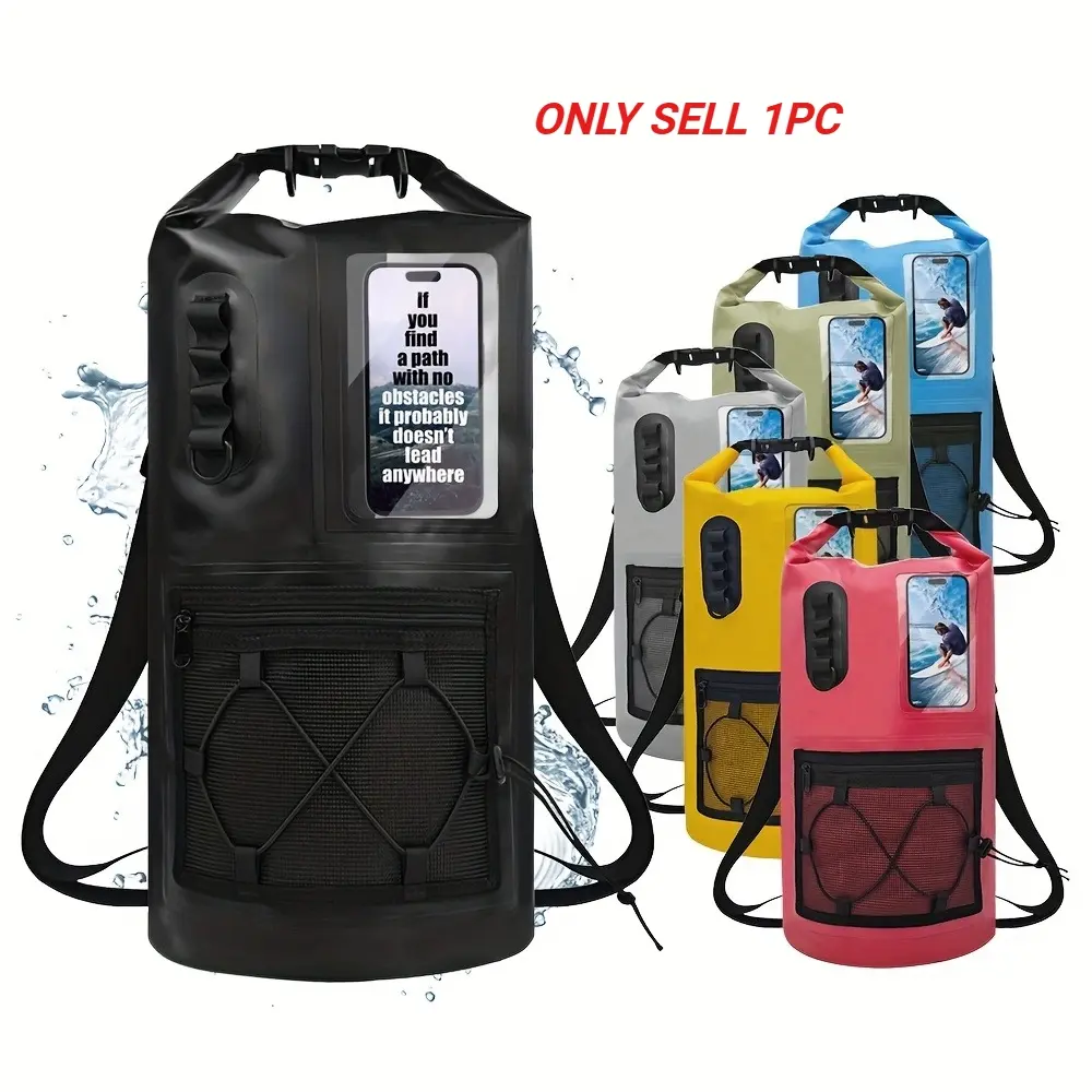 High-Quality Waterproof Dry Bag, Dry Bags Waterproof, Boating Accessory with Roll-Top Waterproof Design, Phone Pocket, Adjustable Straps for Kayaking, Surfing, Camping, and Fishing