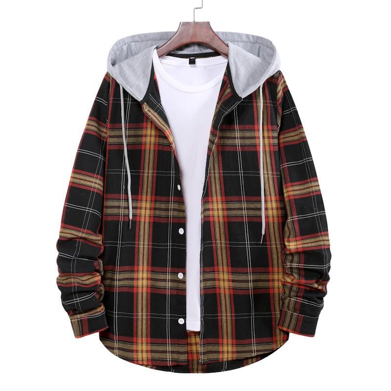 Men's Plaid Flannel Shirt with Hood and Button Front, Casual Long Sleeve Jacket for Teens and Boys, Lightweight and Comfortable, Perfect for Fall and Winter, Stylish Streetwear for Everyday Use Men's Plaid Flannel Shirt with Hood and Button Front, Casual Long Sleeve Jacket for Teens and Boys, Lightweight and Comfortable, Perfect for Fall and Winter, Stylish Streetwear for Everyday Use