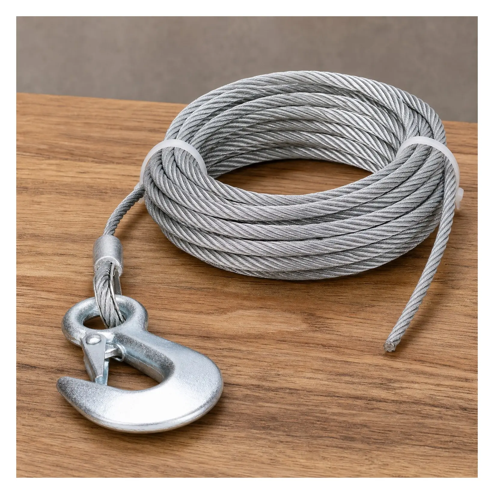 Steel Winch Cable with Safety Hook, 3/16 in. x 25 ft., 4,000 lb. Tensile StrengthGift