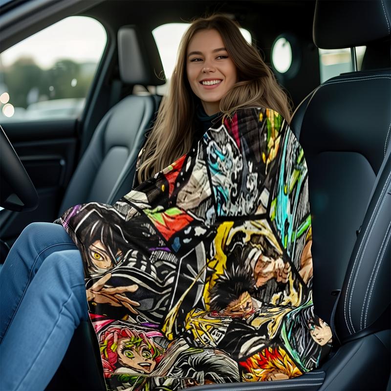 Ultra-Soft Anime Print Flannel Throw Blanket Home Sofa Bedroom Dorm Couch Office Car Travel Blankets  Gift for Men Women Boys Girls