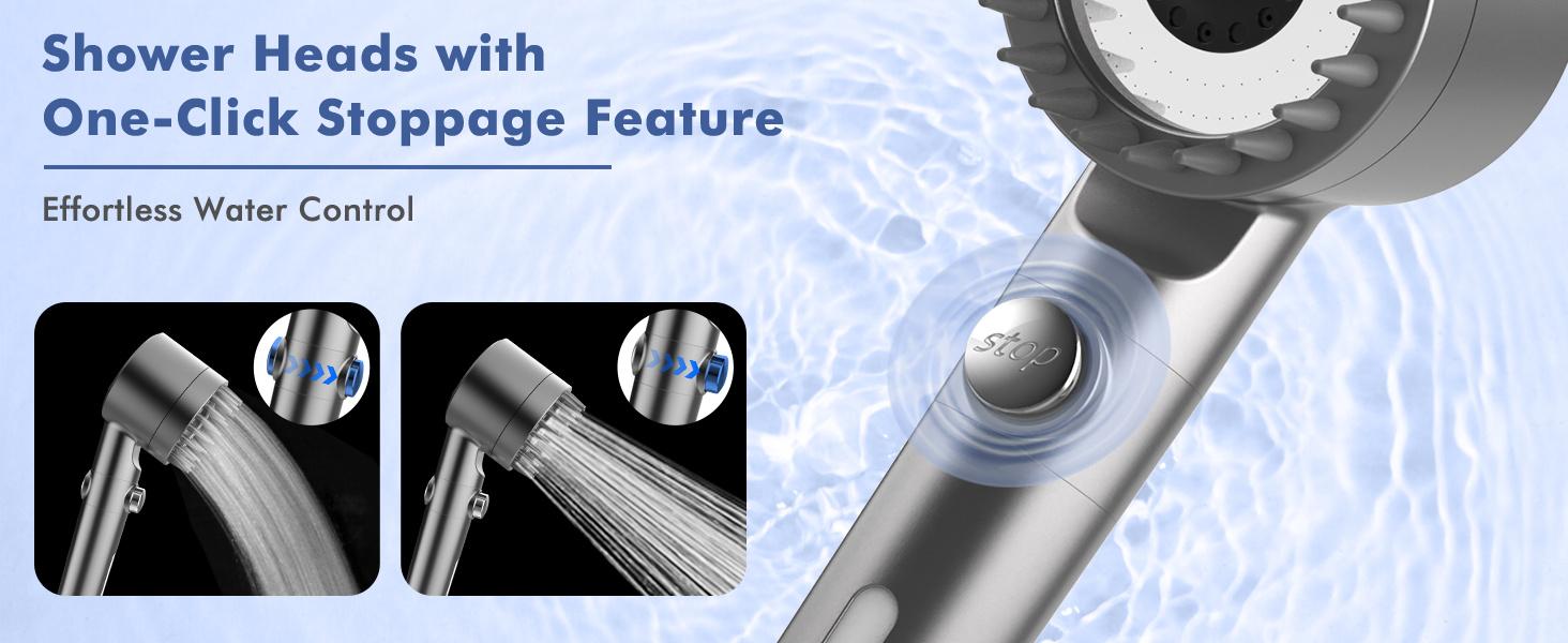 Multifunctional Handheld Booster Shower, Shower Head With Filter, Cold Mist Shower, Shower Head With One-Touch Water Shutoff Switch And Water Gun Cleaning Mode.Bathroom Accessories, Household Products