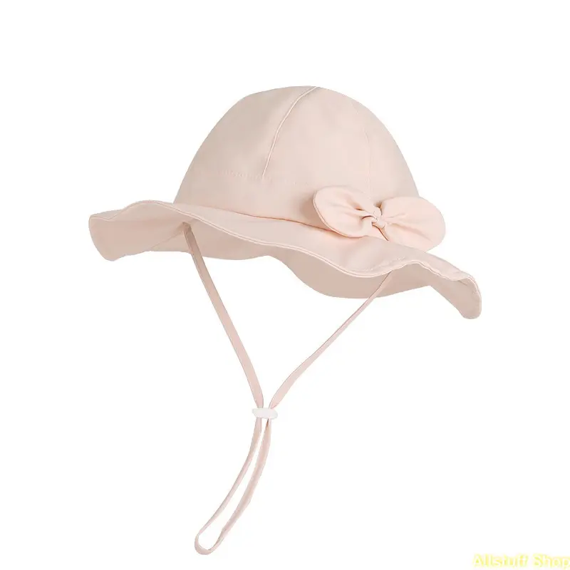 Baby Girls Sun Hat UPF50+ Wide Brim Bucket Hat, Cute Floppy Toddler Beach Cap for Summer Swim Travel Vacation, Lightweight Breathable Outdoor Sun Protection Hat for Kids