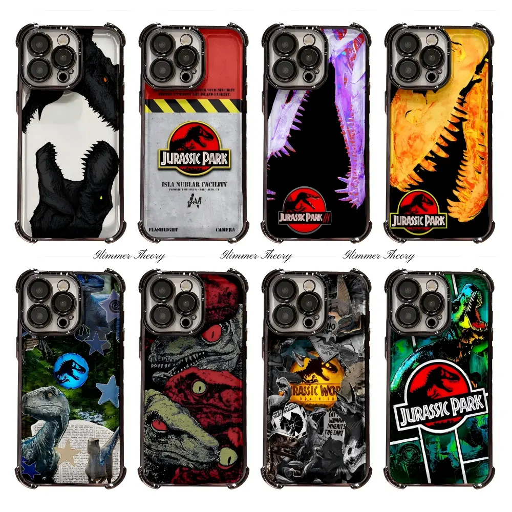Fashion Classic J-Jurassic Park Cool Dinosaurs Phone Cases For iPhone 17 Promax Pro Air 16 Plus 15 14 13 12 11 Black Transparent Tpu Shockproof Protective Cover Casing Birthday Holiday Gift