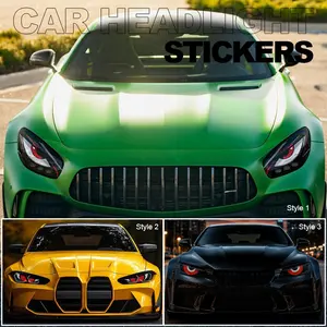 2026 New Car Headlight Mesh Stickers, Cool Transparent Perforated Membrane, Durable Decorative Sticker, Vinyl Material, DIY Car Modification
