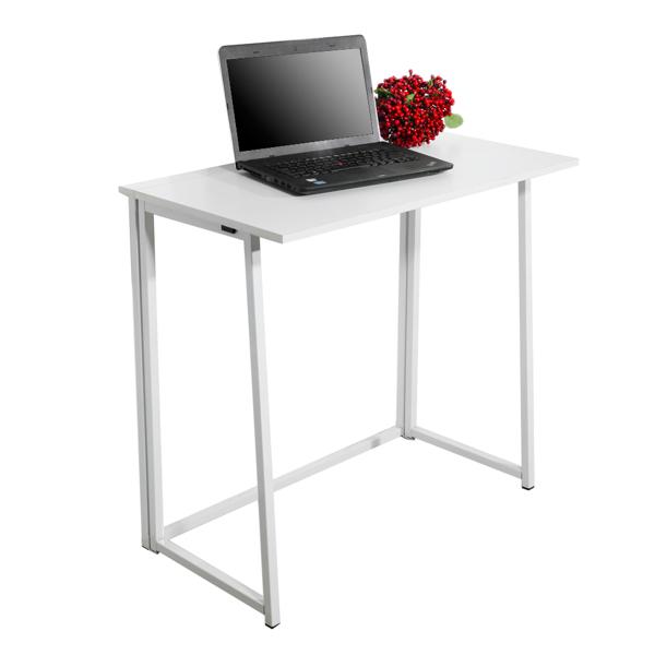Simple Collapsible Computer Desk White, Gaming Office Writing Work Desk for Home Office, Study, Bedroom, Work from Home,High quality and premium materials,The Modern Concise Style