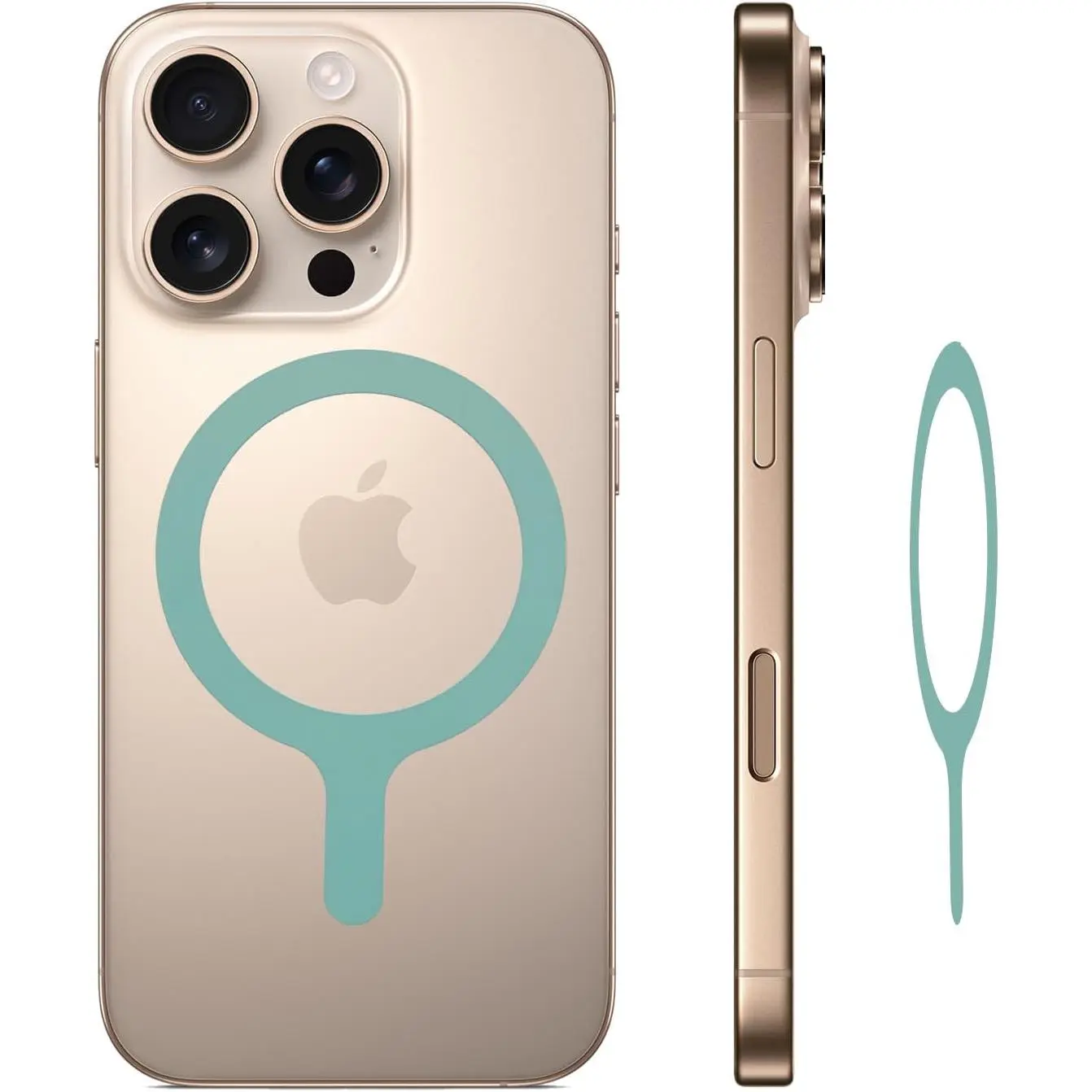 4 Pack for MagSafe Sticker 360, Ring  Charger Conversion Kit for  iPad  and  Smartphone, Ring for Phone Case - Light Green(The Mag-Safe Sticker No )
