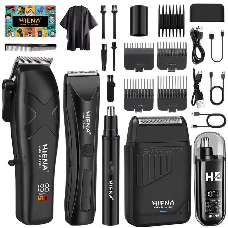 5PCS Men's Electric Shaver Set with USB Charging Port: Hair Trimmer, Nose Hair Trimmer, Electric Intimate Clipper for Men/Women, Electric Beard Sculptor, Men's Gift, Holiday Gift