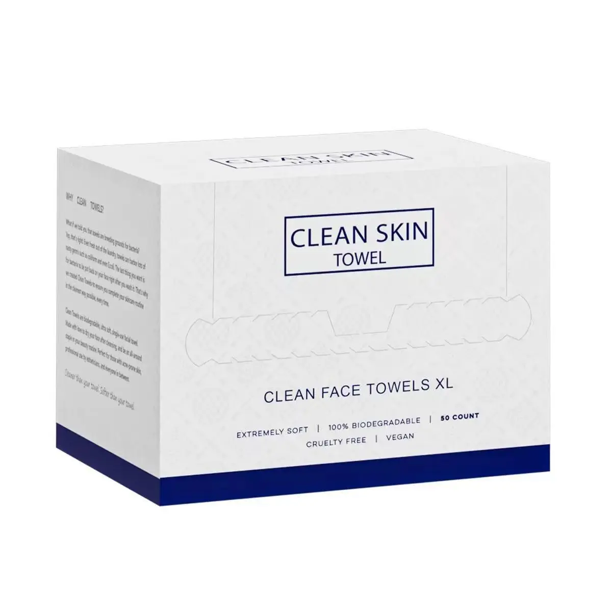 50 Pcs Disposable Cotton Facial Towels, Gentle Soft Absorbent Cleansing Makeup Remover Cloths, Beauty Care Essentials, Convenient Box Packaging