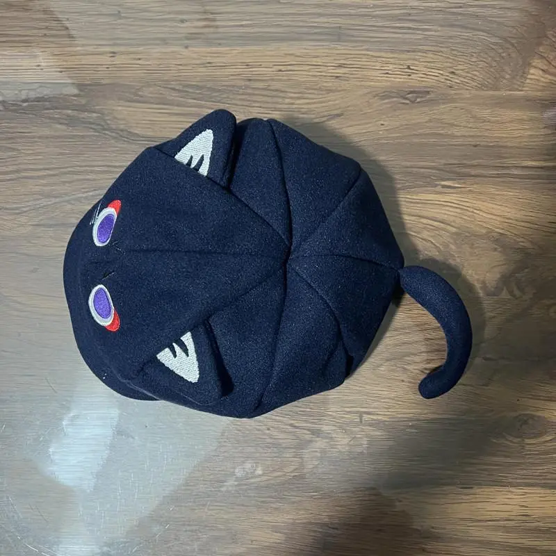 Hot Game Genshin Impact Scaramouche Cute Cat Cosplay Octagonal Hat Casual Wanderer Balladeer Beret Cap Accessories Gift