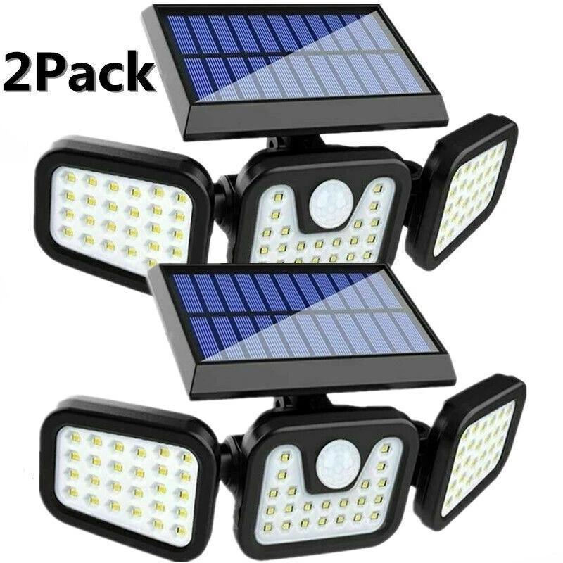 2 Pack Multi Purpose Solar Lights Outdoor Motion Sensor IP65 Waterproof Security Lamp with LED for Wall Fence Pathway Installation Yard Lighting