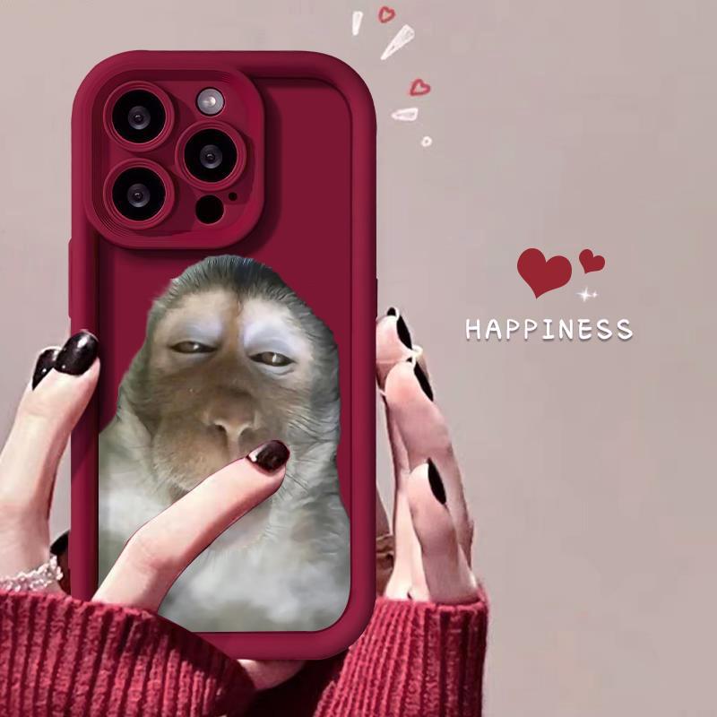 Cute Monkey Pattern Phone Case , Soft Silicone , Fully Protected and Shockproof For iPhone 16 15 Pro Max 14 16Pro 13 12 11 XSMAX Plus Funny Cover MEME