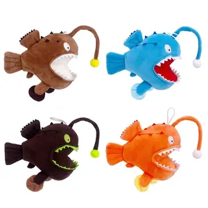 Realistic Lantern Fish Plush Toy Simulation Monkfish Cute Lophiiformes Ocean Animal Doll Birthday Gift For Kids