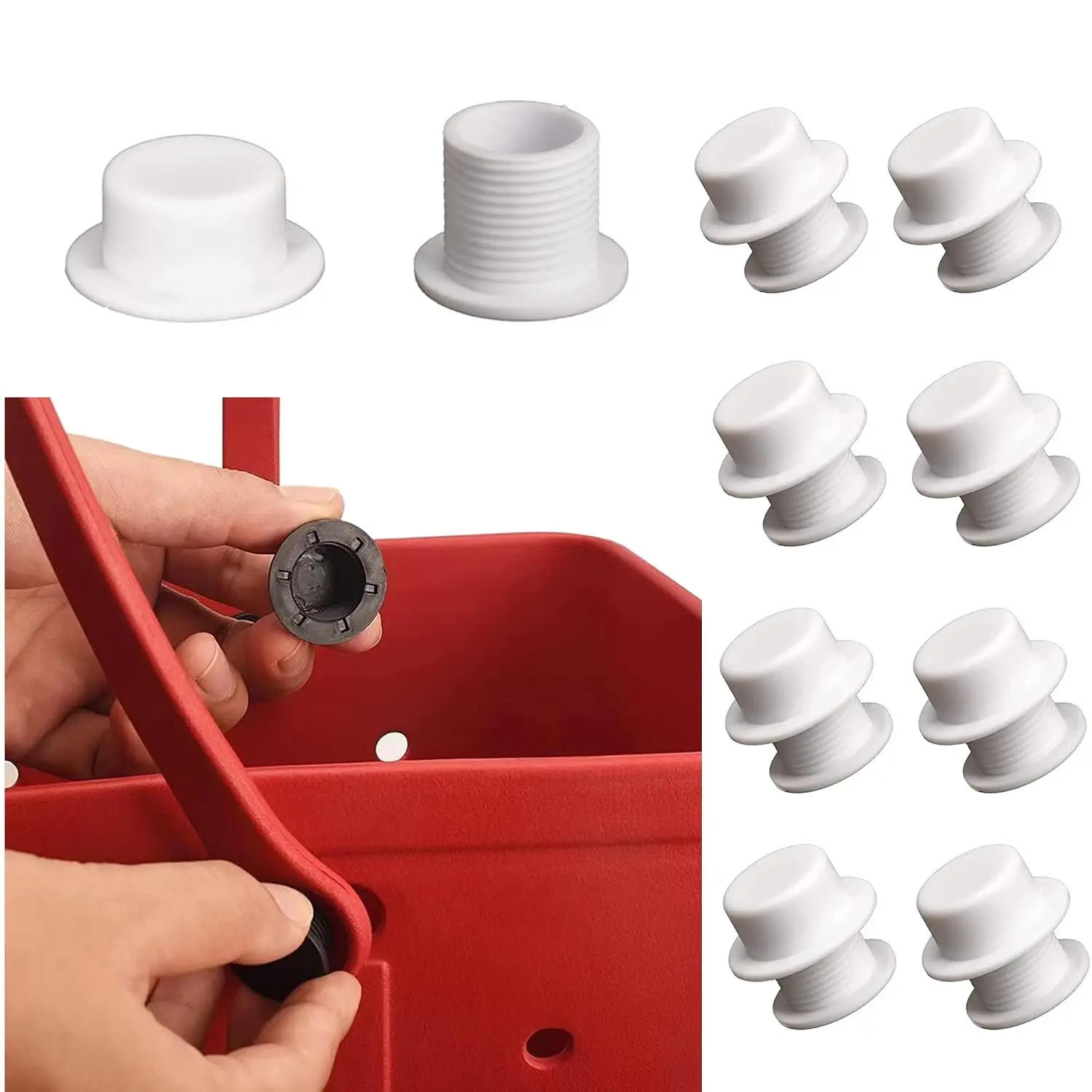 8 Sets Screw  Buttons for Simple Southern Beach Bag,  Rivets for Strap Hole Diameter Not Below 19.5mm Beach Bag (White)
