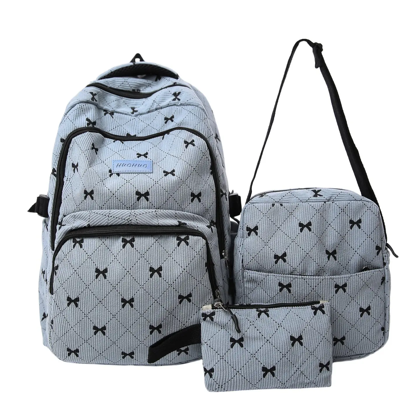 Daily Commute Shopping Backpack Set, New Ins Style 3 PCS High Value Bag, Multi Compartment Organized Storage, Padded Strap Water Resistant High Value Casual for Girls, Large Capacity Casual Lightweight Day pack for Teen Girls