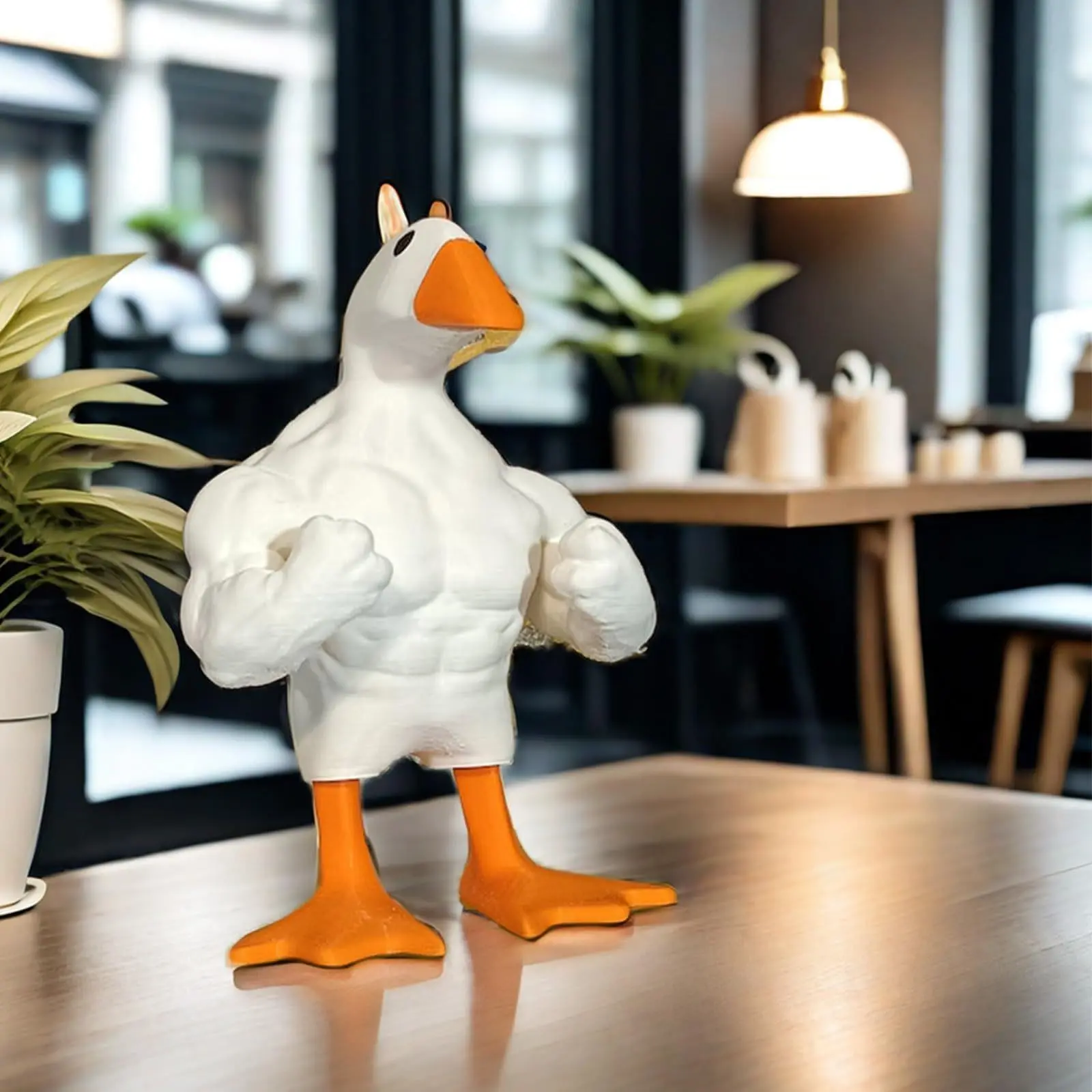 Statue Hercules Duck Creative Muscle Duck Decoration, Garden Ornament Resin Craft, Garden Sculptures And Decor, Outdoor Decorative Sculpture, Cross-Border Art Piece