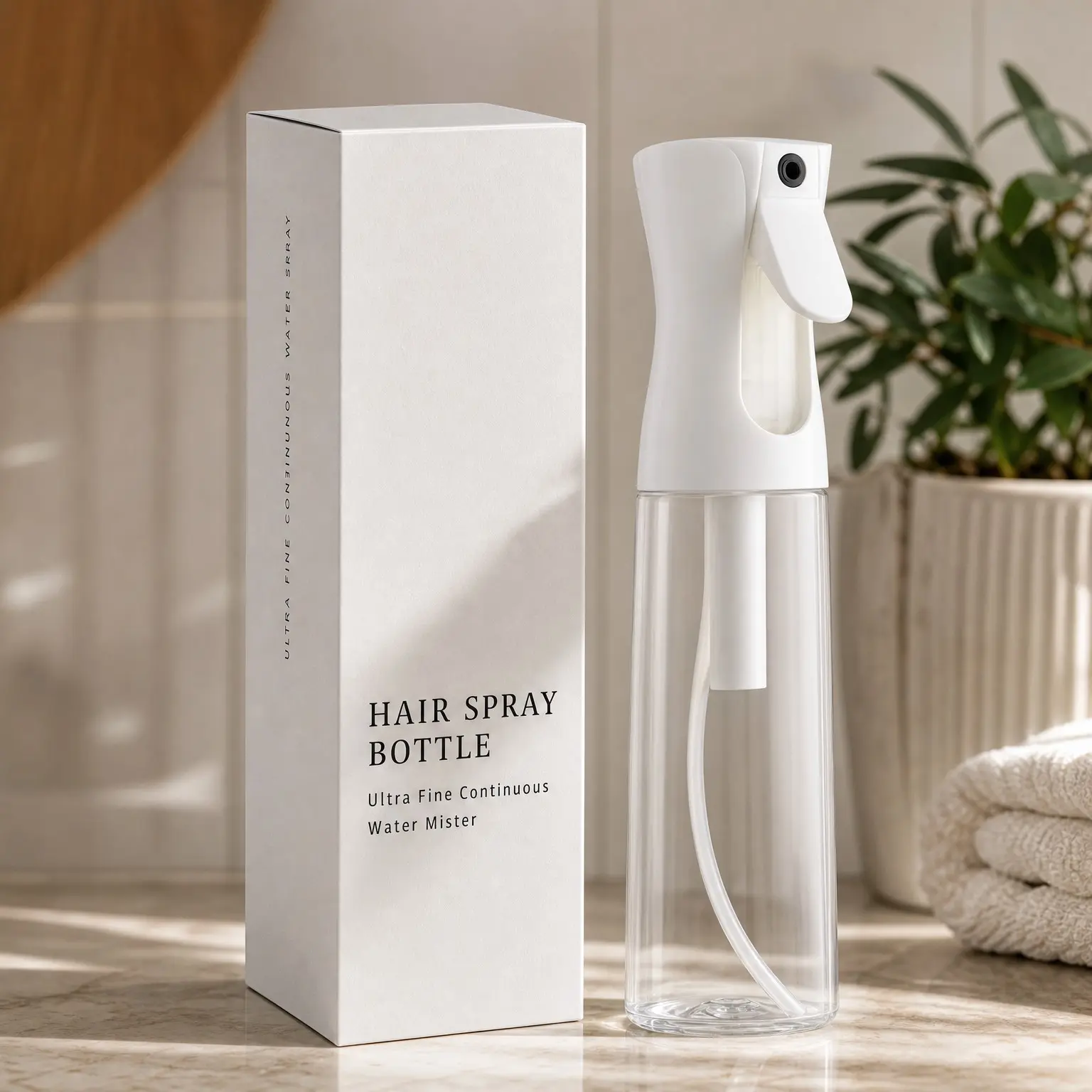 10.1 oz Continuous Mister Spray Bottle for Hair, Barber, Salon, Household Cleaning, Watering Plants, Pet Care, Ironing & Essential Oils