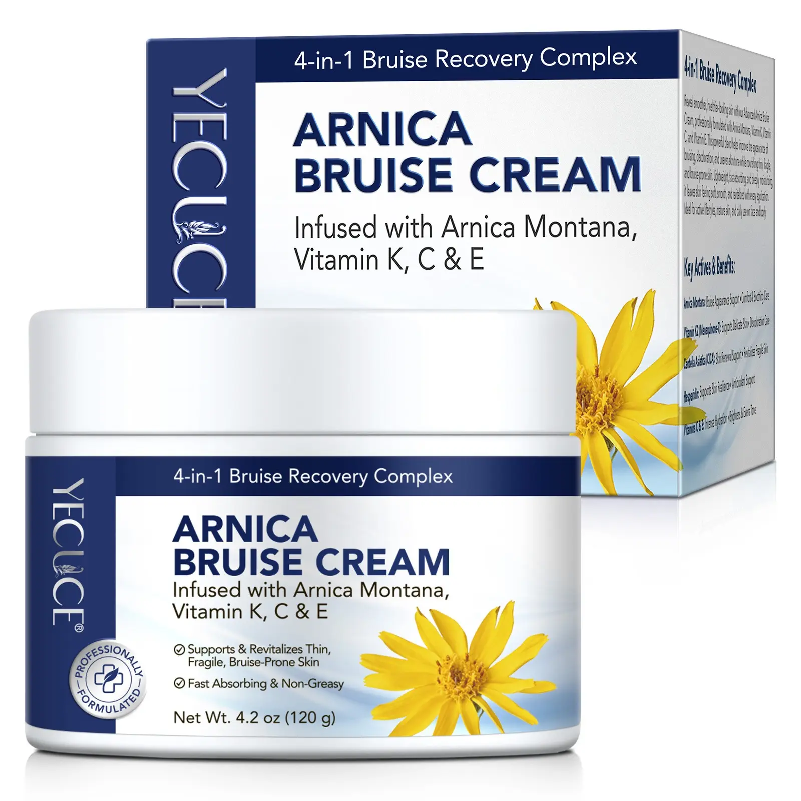 Calendula Repair Cream 120g, Calendula Flower + Vitamins K C E, Improves Skin Tone, Nourishes Fragile Skin, Quick Absorption, Suitable for Active Lifestyle & Mature Skin