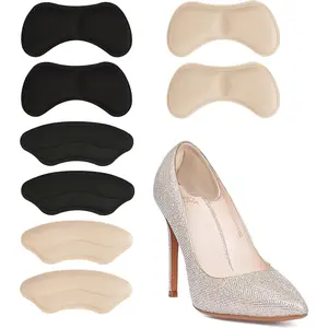 Heel Pads for Shoes, Shoe Inserts for Women - 4 Pairs Heel Grips & Cushion Pads, Anti-Slip Heel Protectors for Loose Shoes, Blister Prevention & Pain Relief
