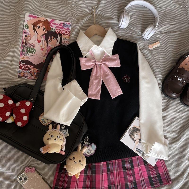 Autumn JK Style School Uniform Design Woman Outfits Preppy Blazer Plaid Skirt Vintage Korean Style Female  3 Piece Sets 2025