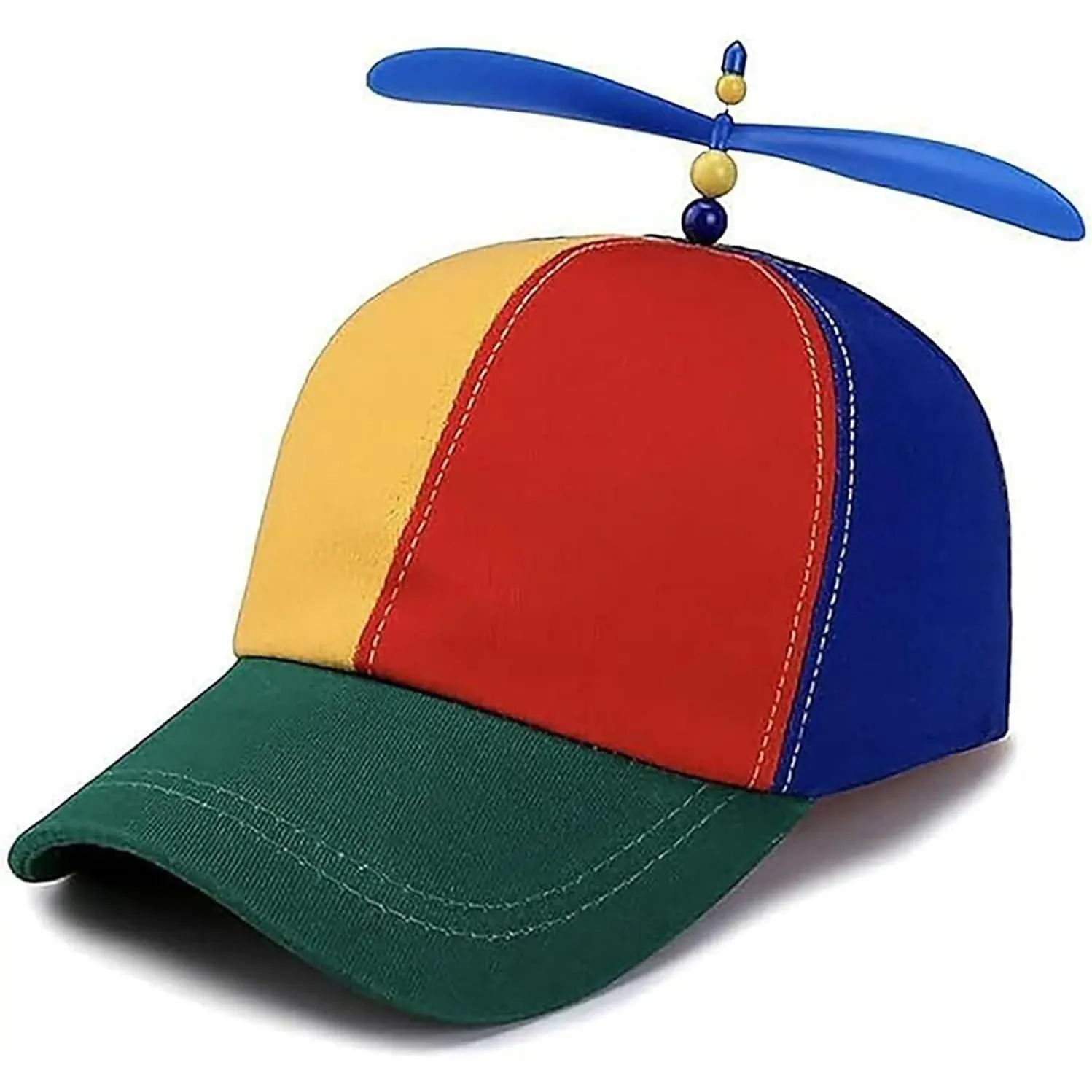Colorful Helicopter Baseball Cap, Adjustable Snapback Hat with Helicopter Propeller, Neutral Cute Unisex Style(Gift)