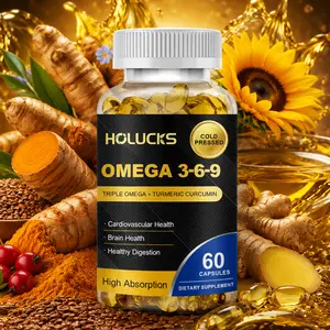 Omega 3-6-9 Triple Omega Formula - Flaxseed Oil, Sunflower Seed Oil, Fish Oil, Cardiovascular, Digestive & Brain Health - 60 Softgels