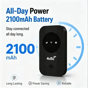 Portable 4G Mobile WiFi Hotspot 4G LTE Pocket Router for EU travelers ultra low lag high speed mobile internet supports simultaneous 10 device connection built in rechargeable battery ideal camping fishing RV hiking airport party remote work cloud gaming