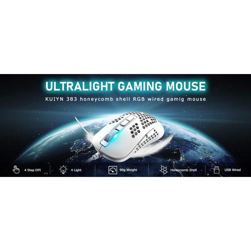 KUIYN 383 Ultralight Wired Gaming Mouse, Lightweight Honeycomb Shell, 4 ...