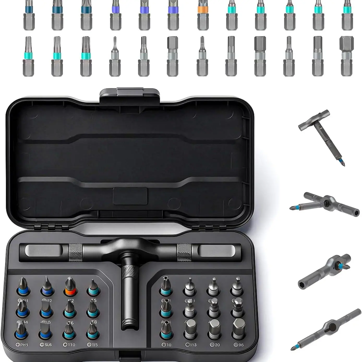 24-In-1 Magnetic Screwdriver Set, Switchable Shapes, Compact Portable Ratchet, Home Repair Tool Kit, Essential Hand Tools