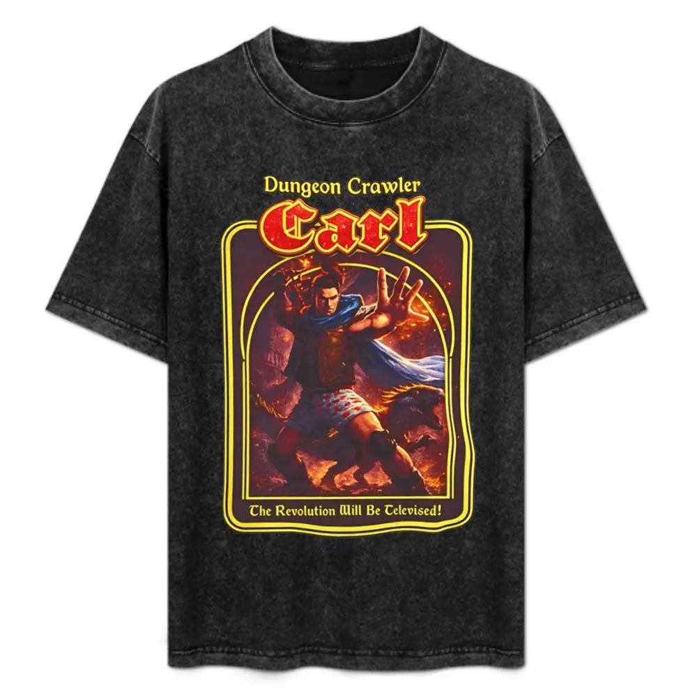 Oversized Cotton Vintage Dungeon Crawler Carl Graphic Sports Top - Menswear, Relaxed Fit, Fantasy Themes (Princess Donut, Mongo), All Seasons, Trending Casual DCC LitRPG Scifi Book Gift for Shopping Enthusiasts, Custom