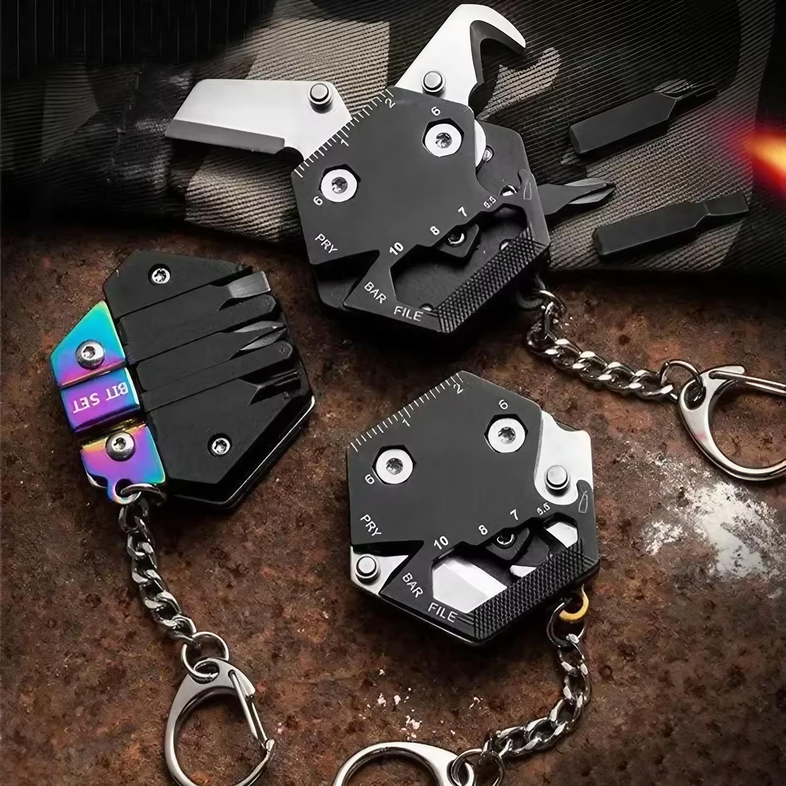 Multifunctional Mini Portable Folding Tool, Hexagonal Detachable Wrench Tool, Small Pocket Keychain, Outdoor Survival Hardware Tool, Portable Hand Tool