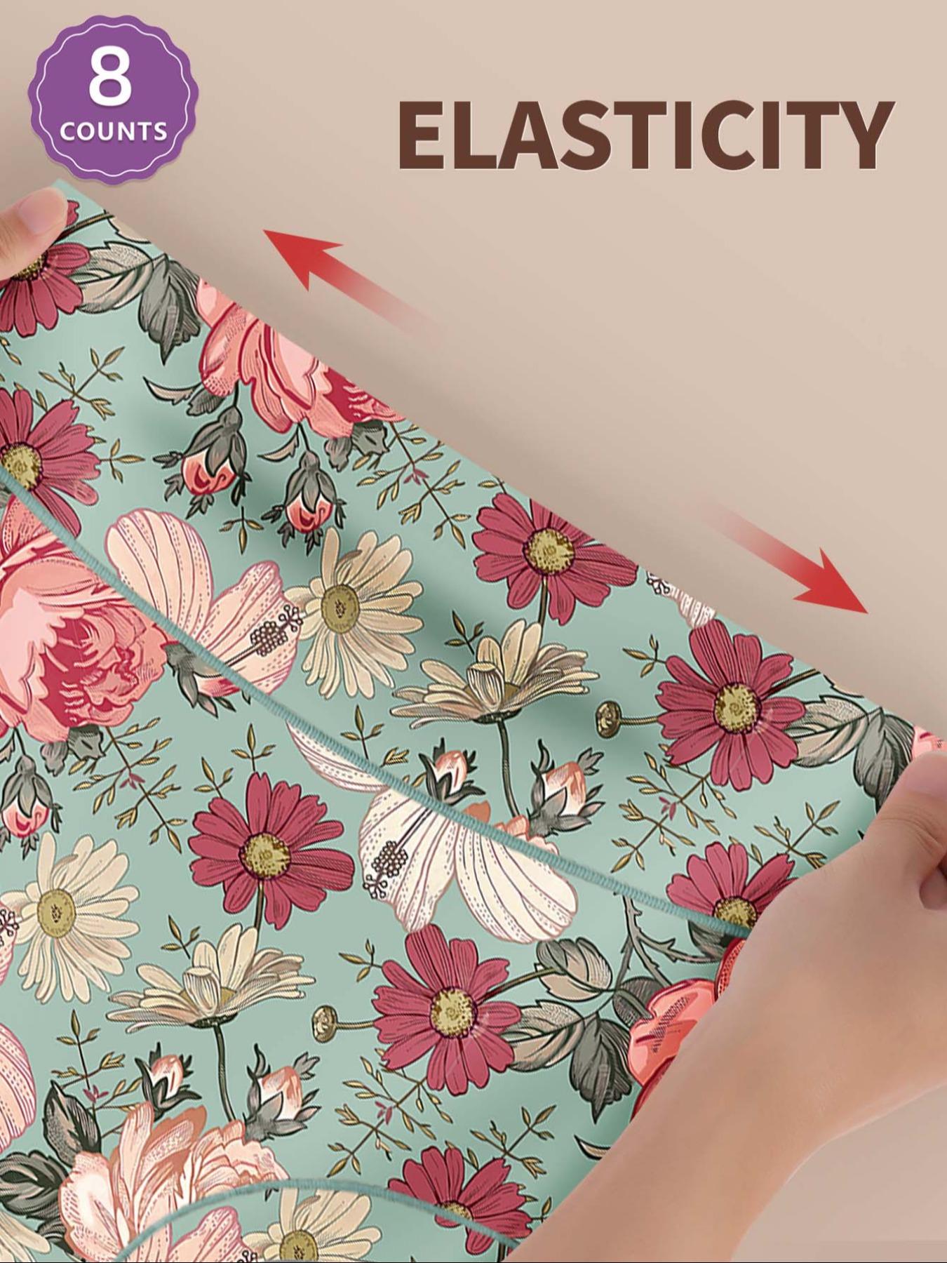 Women's Floral Pattern High Waist Underwear, Comfortable Fitted Design, All-Season Casual Style, Printed Pattern, Soft Fabric, Pack of 8