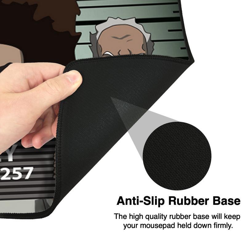 Extra Large Nostalgic Cartoon Mousepad - Boondocks-Inspired Design, Anti-Slip Rubber Base, Large/Extra Large Size Gamer Pad