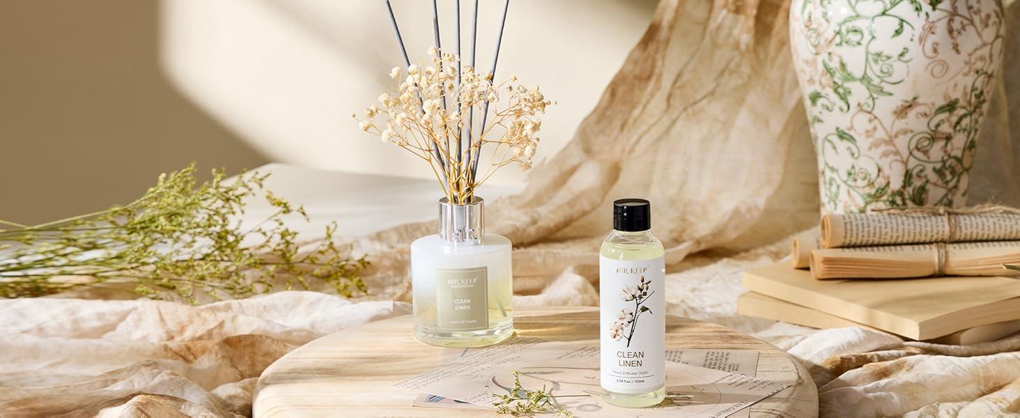 Reed Diffuser Oil Refill/Clean Linen/3.38oz(100ml/1 Pack/Scented Oil Refill for Reed Diffuser Home Fragrance for Bedroom, Bathroom Office Home Decor