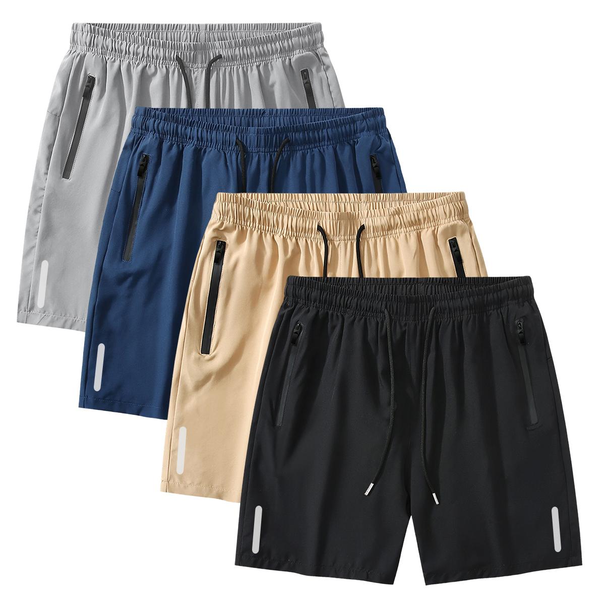 Street Reflective Hybrid Mens Trendy Athletic Shorts with Bold Reflective Graphic Print and Secure Zipper Pockets for Skateboarding Night Runs and Urban Street Style