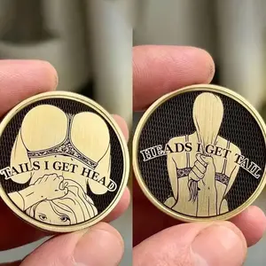 2pcs Funny Challenge Coin/heads I Get Tail Coin Decorative Coins Interesting Gifts For People Desktop Ornament 4*4*0.3cm