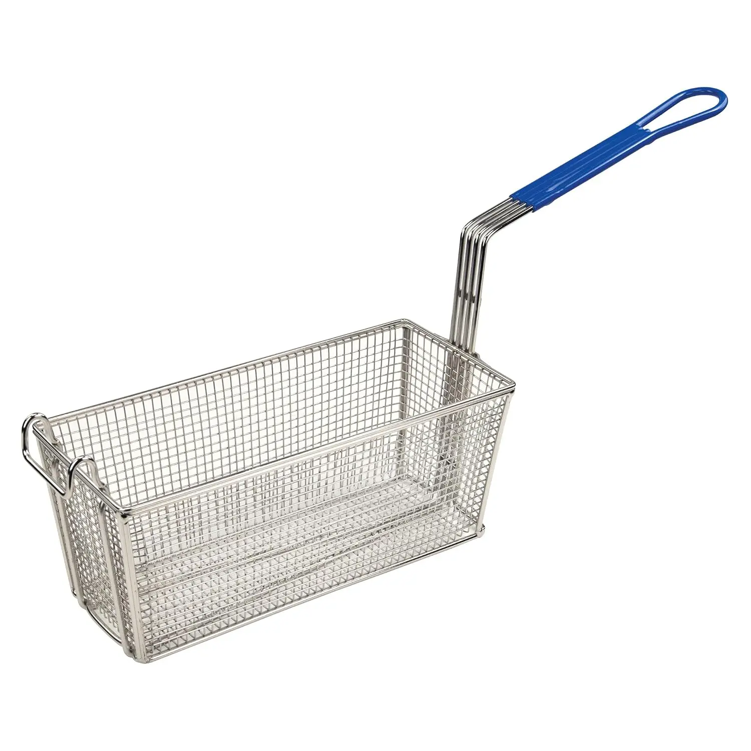 Heavy Duty Plastic Draining Pet Stairs & Ramps Kitchen Basket with Handles, FB-20 Model, Blue Handle, 13.25"x5.625"x5.625" Medium Size, Hook-Included, Convenient Draining, Easy Kitchen Organization