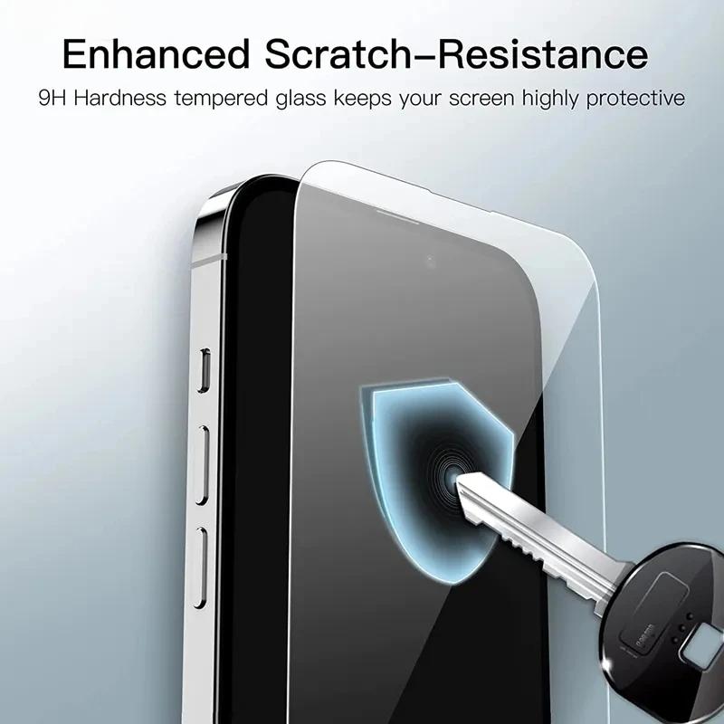 3-Pack HD Clear Tempered Glass Protective Screen Protector, Phone Screen Protectors, Compatible with iPhone 17 16 15 14 13 12 11 Pro Max, Smartphone, Full Coverage, 9h Hardness, Bubble-Free, Installation