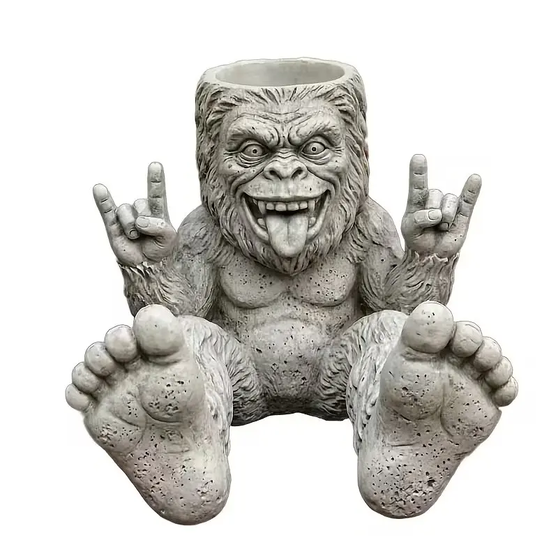 Bigfoot Ro on Rebel Garden Planter, Unique Rockabilly Style Flower Pot, Perfect for Outdoor Decor, Durable and Stylish Plant Container, Garden Pots