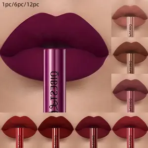 Matte Velvet Lip Gloss 24 Colors, Long-Lasting Non-Sticky Lip Color, Available in Blue