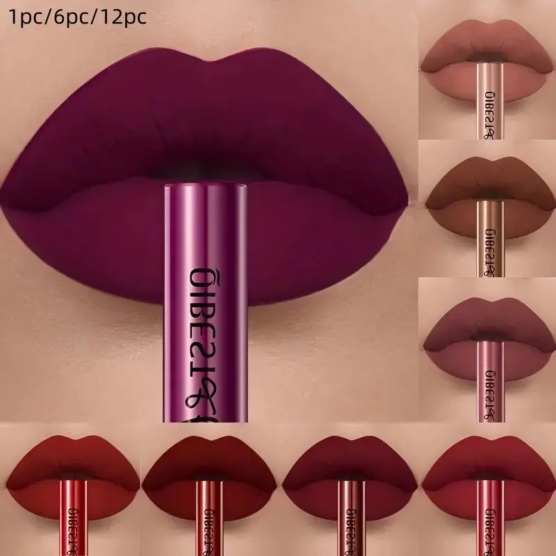 Matte Velvet Lip Gloss Lipstick 24 Colors, Long-Lasting Non-Sticky Lip Color, Available in Blue, Lip Cosmetic