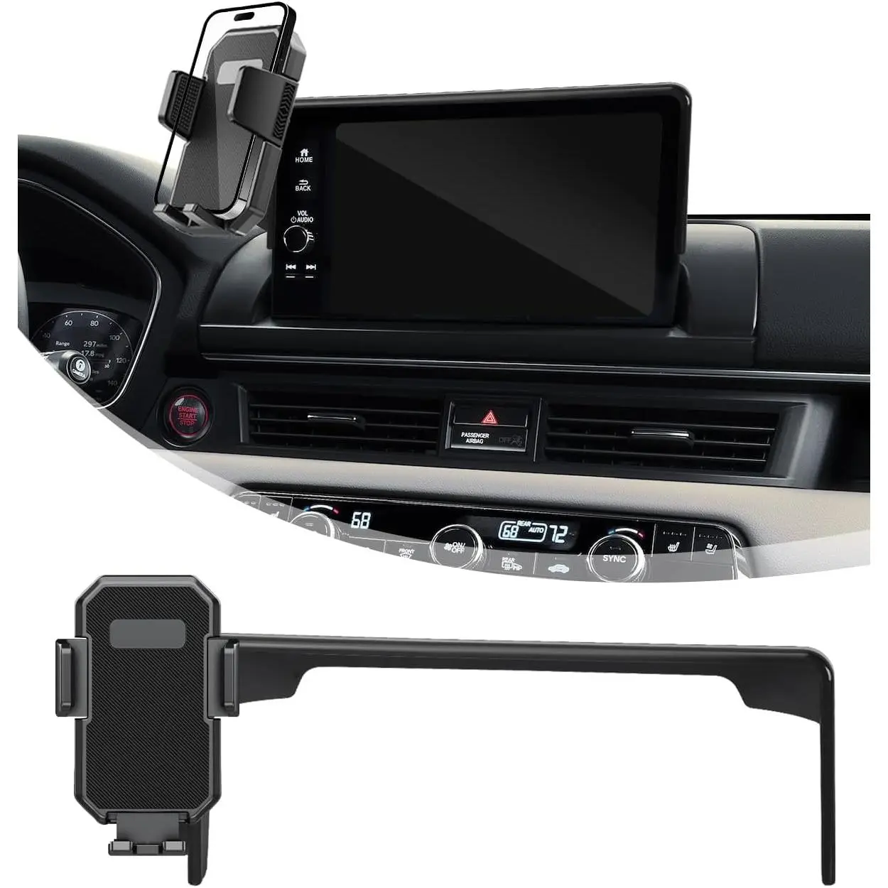 Car Phone Mount for Honda HRV 2023-2026/ CRV 2023-2026 / Honda Pilot 2023-2026 Accessories 7/9-inch Screen 360 °   Rotation Auto Lock CRV HRV Car Phone Holder Not Affect Air Vent Phone Cradles